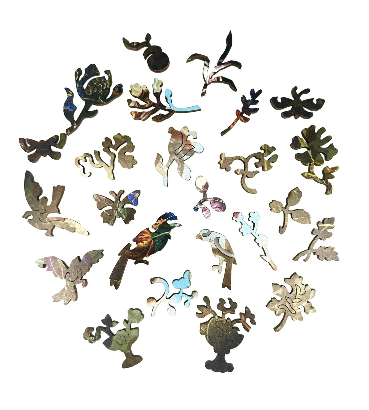 Floral Still Life With Birds (504 Piece Wooden Jigsaw Puzzle) - Nautilus Puzzles - Wooden Jigsaw Puzzles For Adults