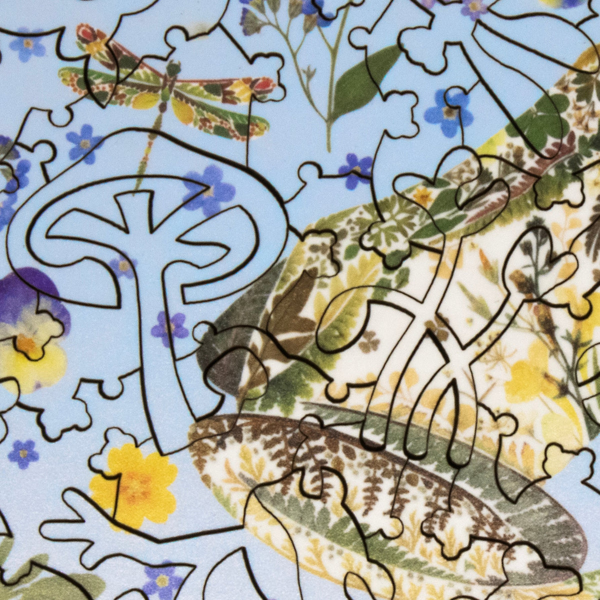 Frog in Blue - 56 Piece Mini Wooden Jigsaw Puzzle - Nautilus Puzzles - Wooden Jigsaw Puzzles For Adults