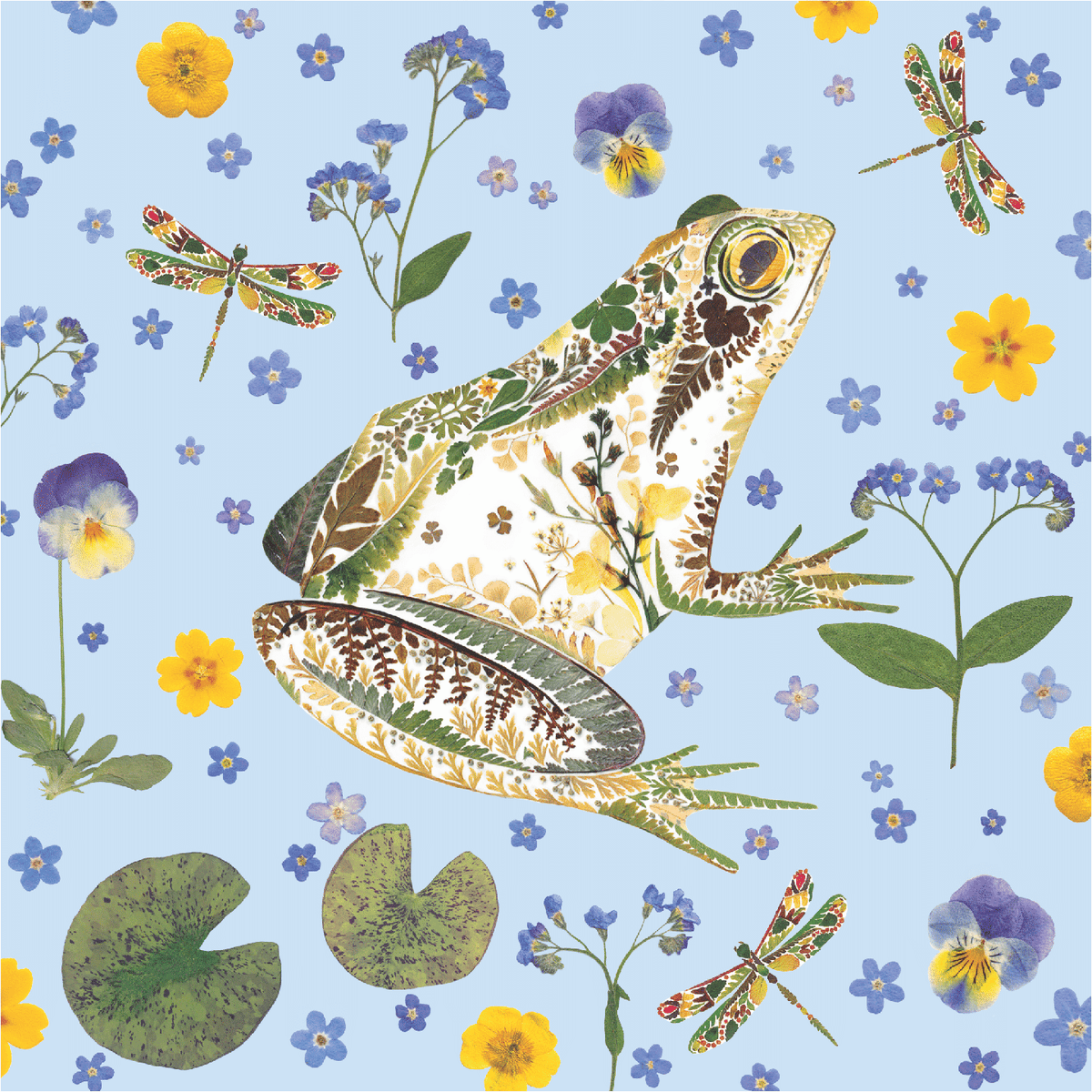 Frog in Blue - 56 Piece Mini Wooden Jigsaw Puzzle - Nautilus Puzzles - Wooden Jigsaw Puzzles For Adults