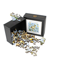 Frog in Blue - 56 Piece Mini Wooden Jigsaw Puzzle - Nautilus Puzzles - Wooden Jigsaw Puzzles For Adults