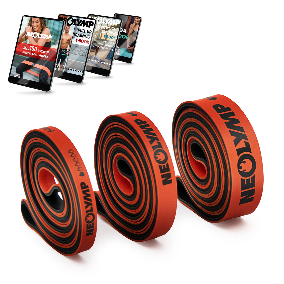 Heavy Resistance Bands aus Latex - 3er Set Light - B-Ware von NEOLYMP | Fitnessequipment und Sportartikel