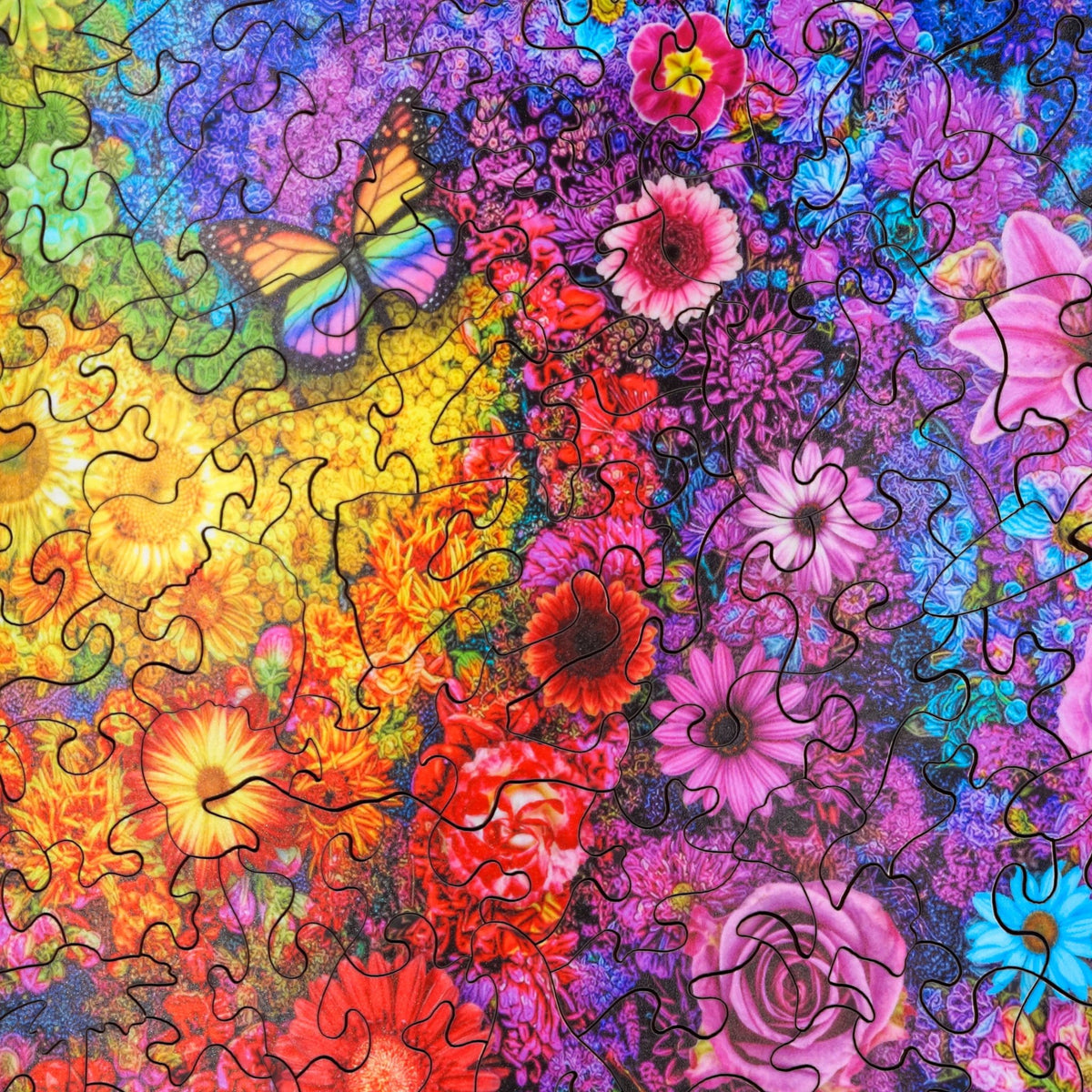Garden of Rainbows (474 Piece Wooden Jigsaw Puzzle) - Nautilus Puzzles - Wooden Jigsaw Puzzles For Adults