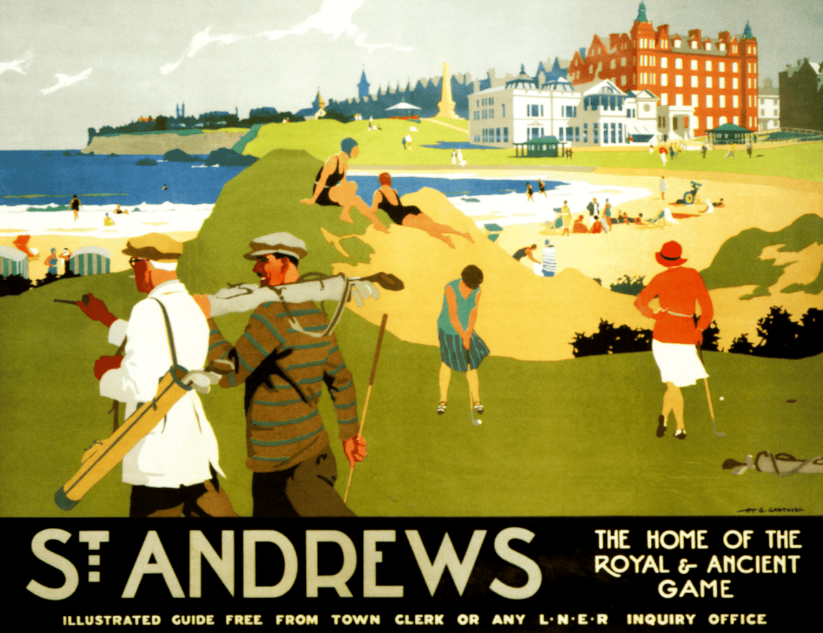 Golfing At St. Andrews (556 Piece Wooden Jigsaw Puzzle) - Nautilus Puzzles - Wooden Jigsaw Puzzles For Adults