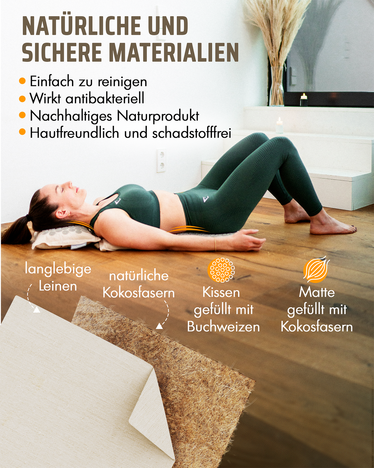 Akupressurmatte mit Kissen inkl. Stuhlbefestigung & Tragefunktion - - Recovery & Akupressur von NEOLYMP | Fitnessequipment und Sportartikel