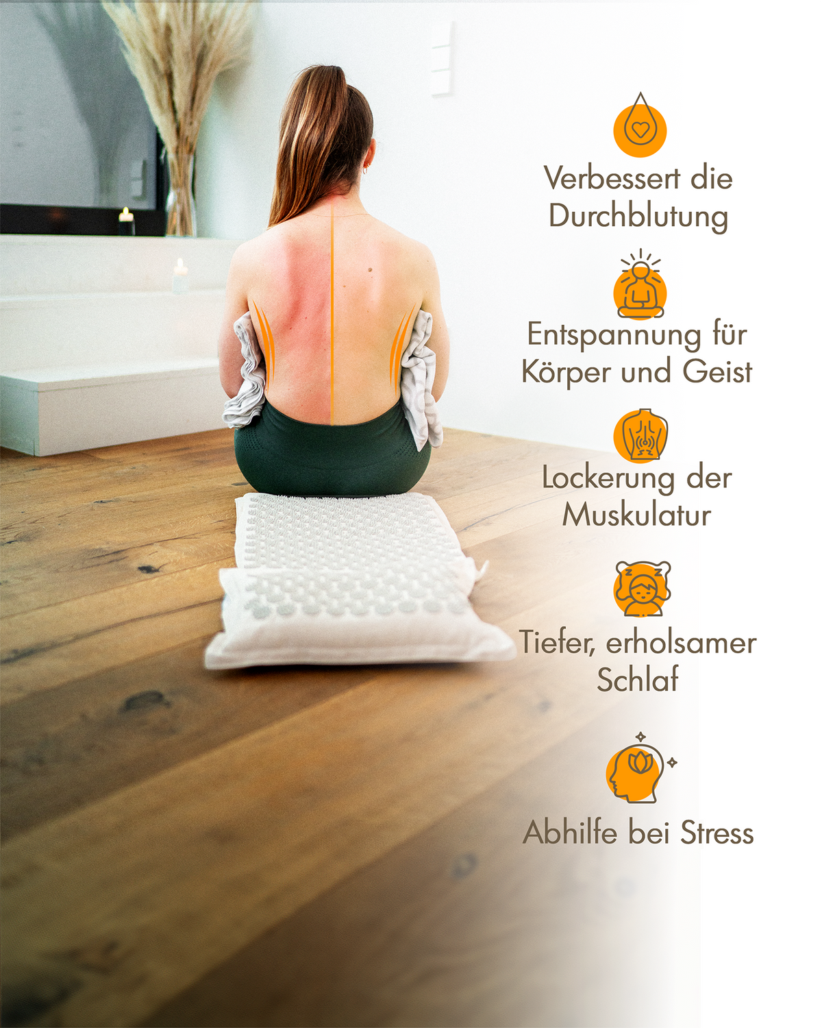 Akupressurmatte mit Kissen inkl. Stuhlbefestigung & Tragefunktion - - Recovery & Akupressur von NEOLYMP | Fitnessequipment und Sportartikel