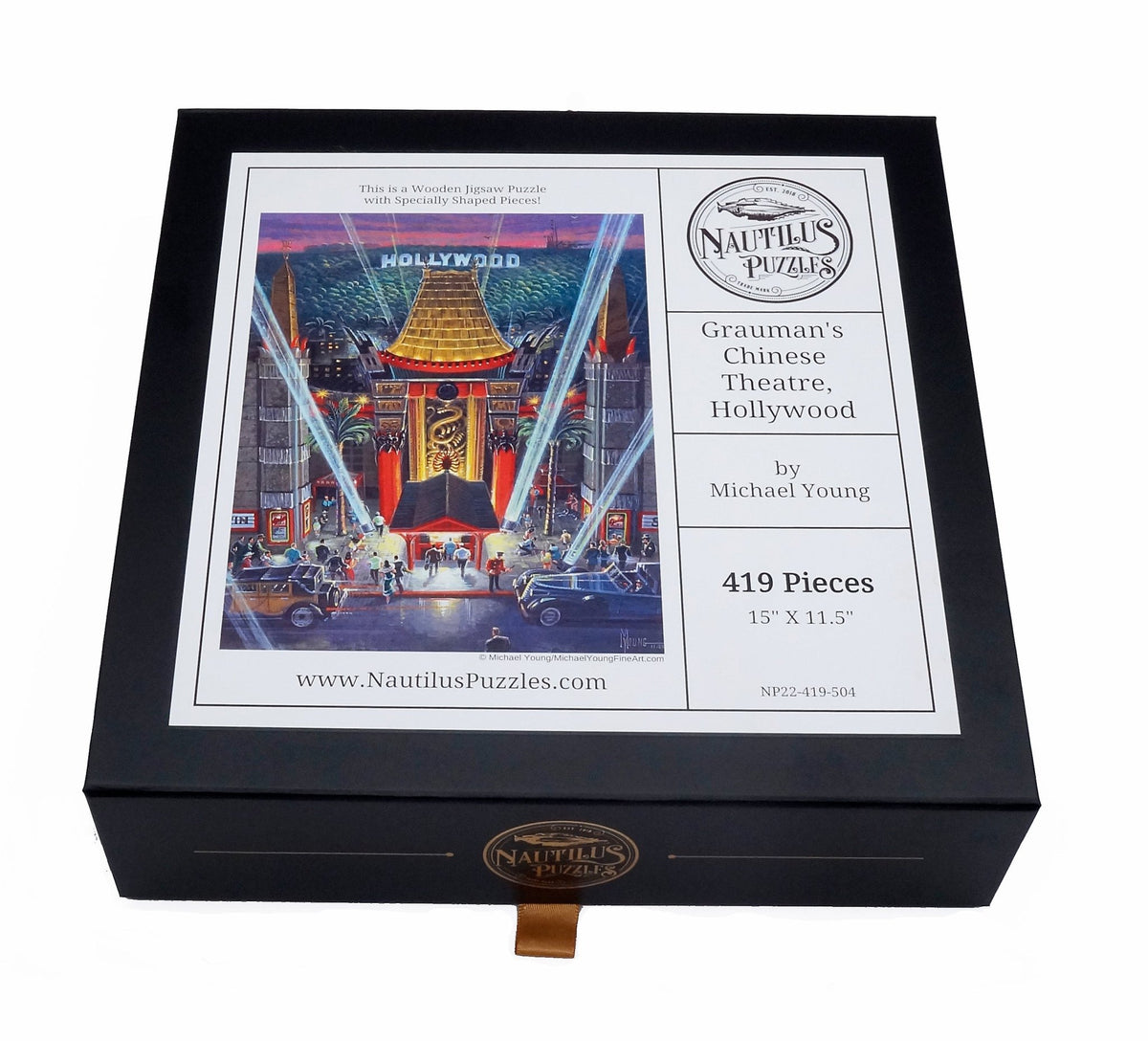 Grauman's Chinese Theatre, Hollywood (419 Piece Wooden Jigsaw Puzzle) - Nautilus Puzzles - Wooden Jigsaw Puzzles For Adults