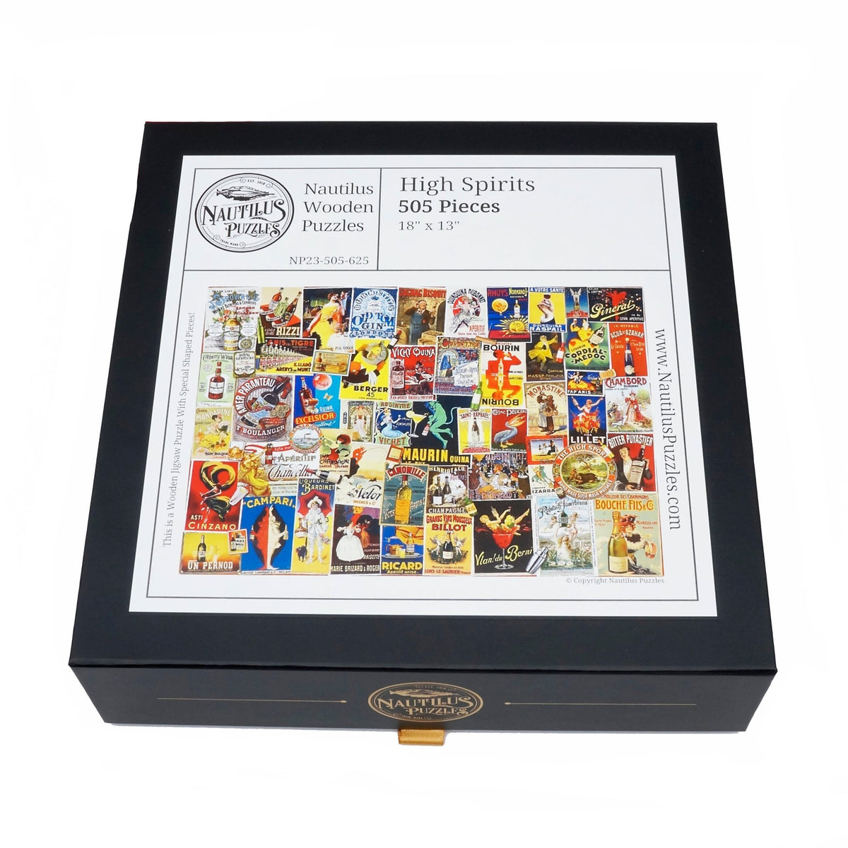 High Spirits (505 Piece Wooden Jigsaw Puzzle) - Nautilus Puzzles - Wooden Jigsaw Puzzles For Adults