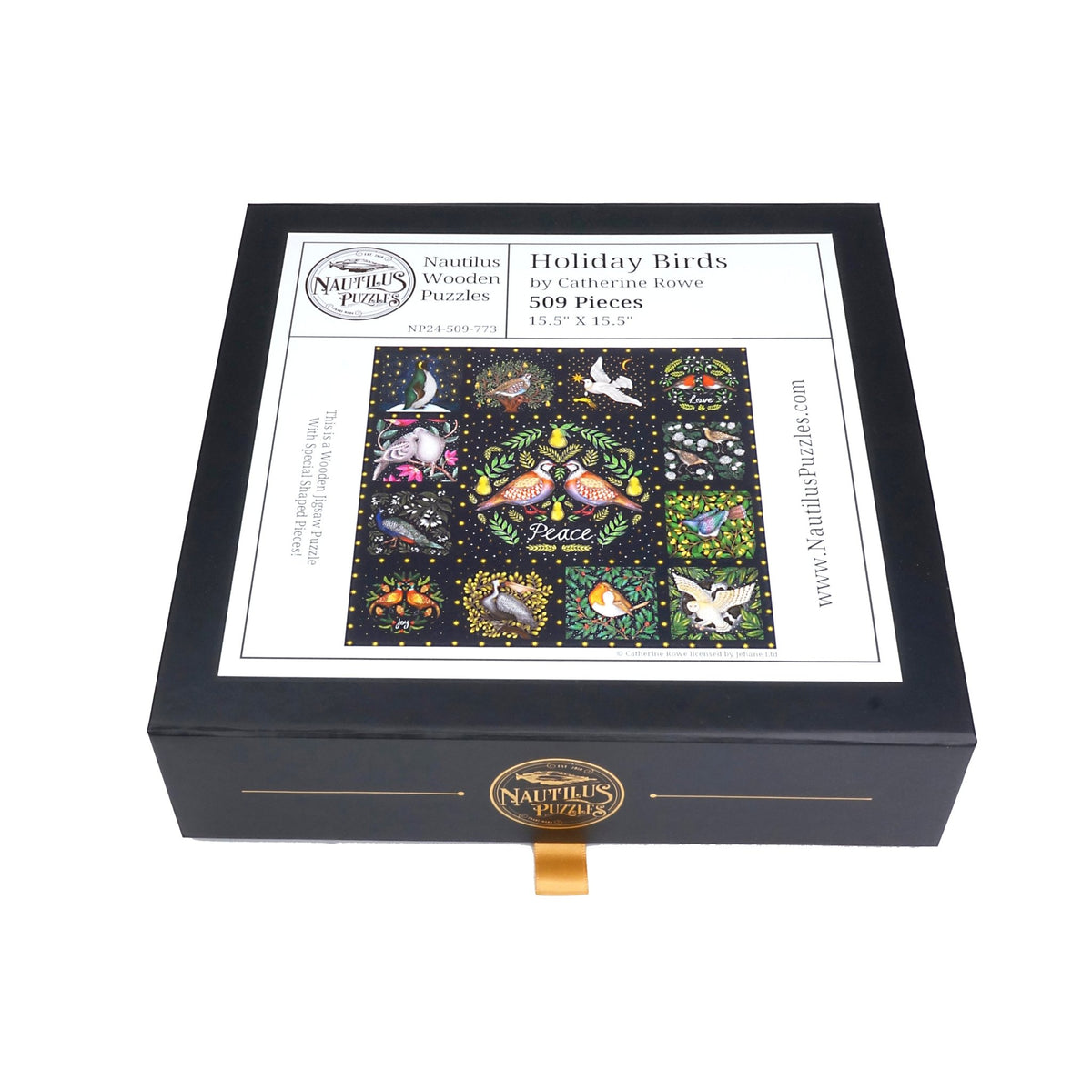 Holiday Birds (509 Piece Wooden Jigsaw Puzzle) - Nautilus Puzzles - Wooden Jigsaw Puzzles For Adults