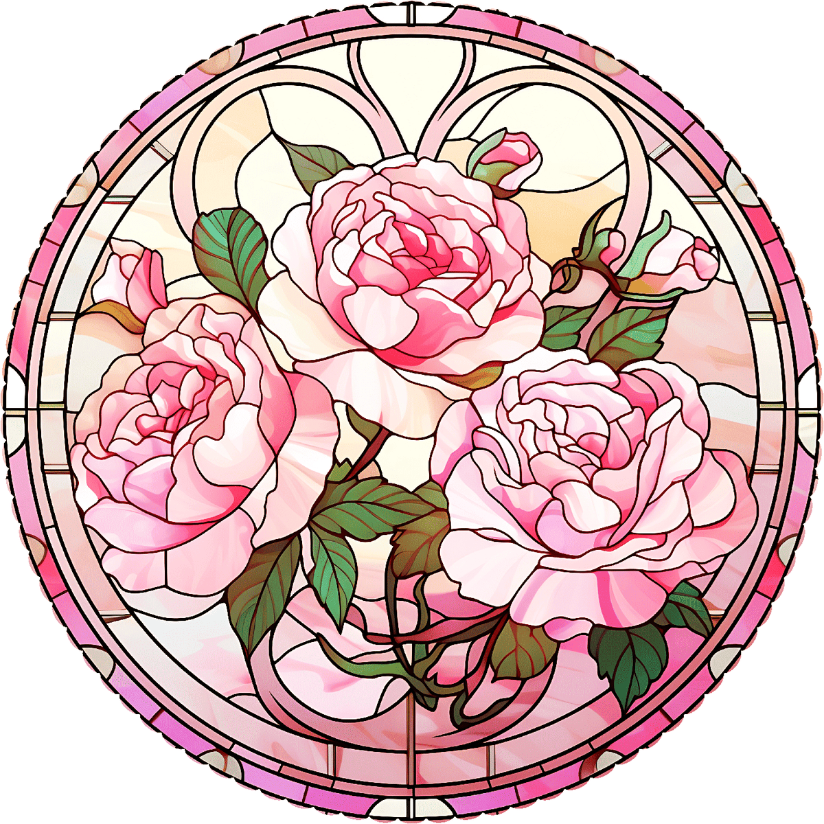 June - Roses (50 Piece Round Mini Wooden Jigsaw Puzzle) - Nautilus Puzzles - Wooden Jigsaw Puzzles For Adults