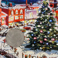 Lighting the Christmas Tree (63 Piece Mini Christmas Wooden Jigsaw Puzzle) - Nautilus Puzzles - Wooden Jigsaw Puzzles For Adults
