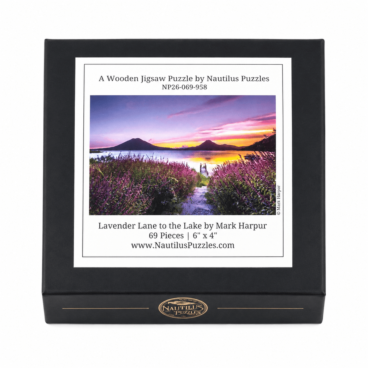 Mini Puzzle | Lavender Lane to the Lake | 69 Pieces - Nautilus Puzzles - Wooden Jigsaw Puzzles For Adults