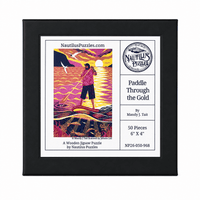 Paddle Through the Gold (50 Piece Mini Wooden Jigsaw Puzzle) - Nautilus Puzzles - Wooden Jigsaw Puzzles For Adults