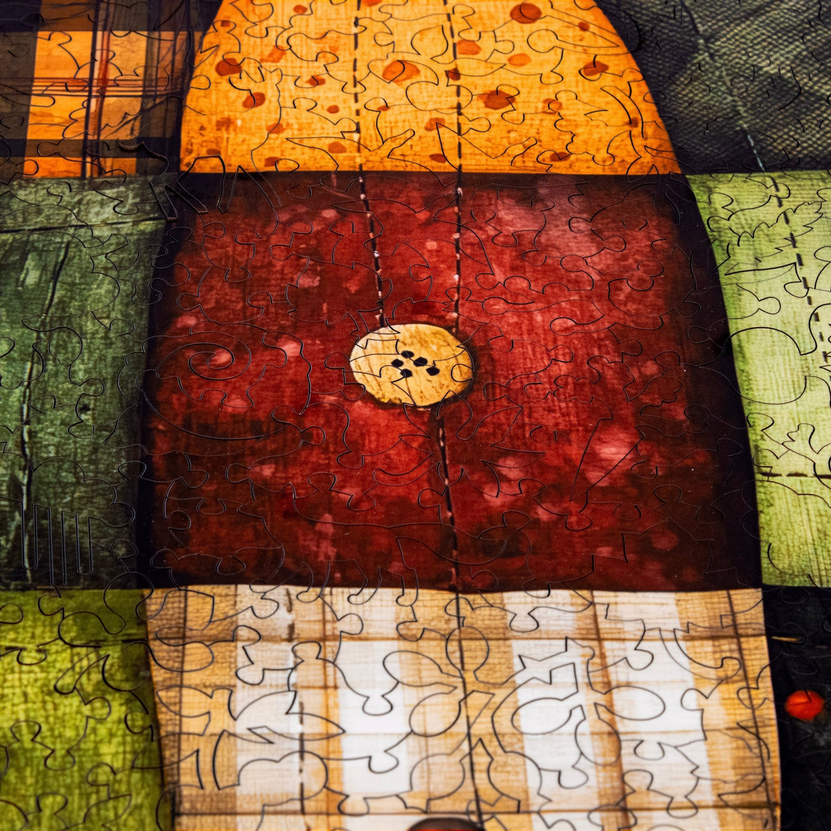 Patchwork Pumpkin (323 Piece Shaped Wooden Jigsaw Puzzle) - Nautilus Puzzles - Wooden Jigsaw Puzzles For Adults