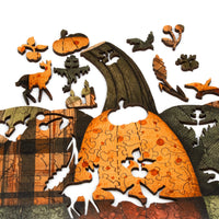Patchwork Pumpkin (323 Piece Shaped Wooden Jigsaw Puzzle) - Nautilus Puzzles - Wooden Jigsaw Puzzles For Adults
