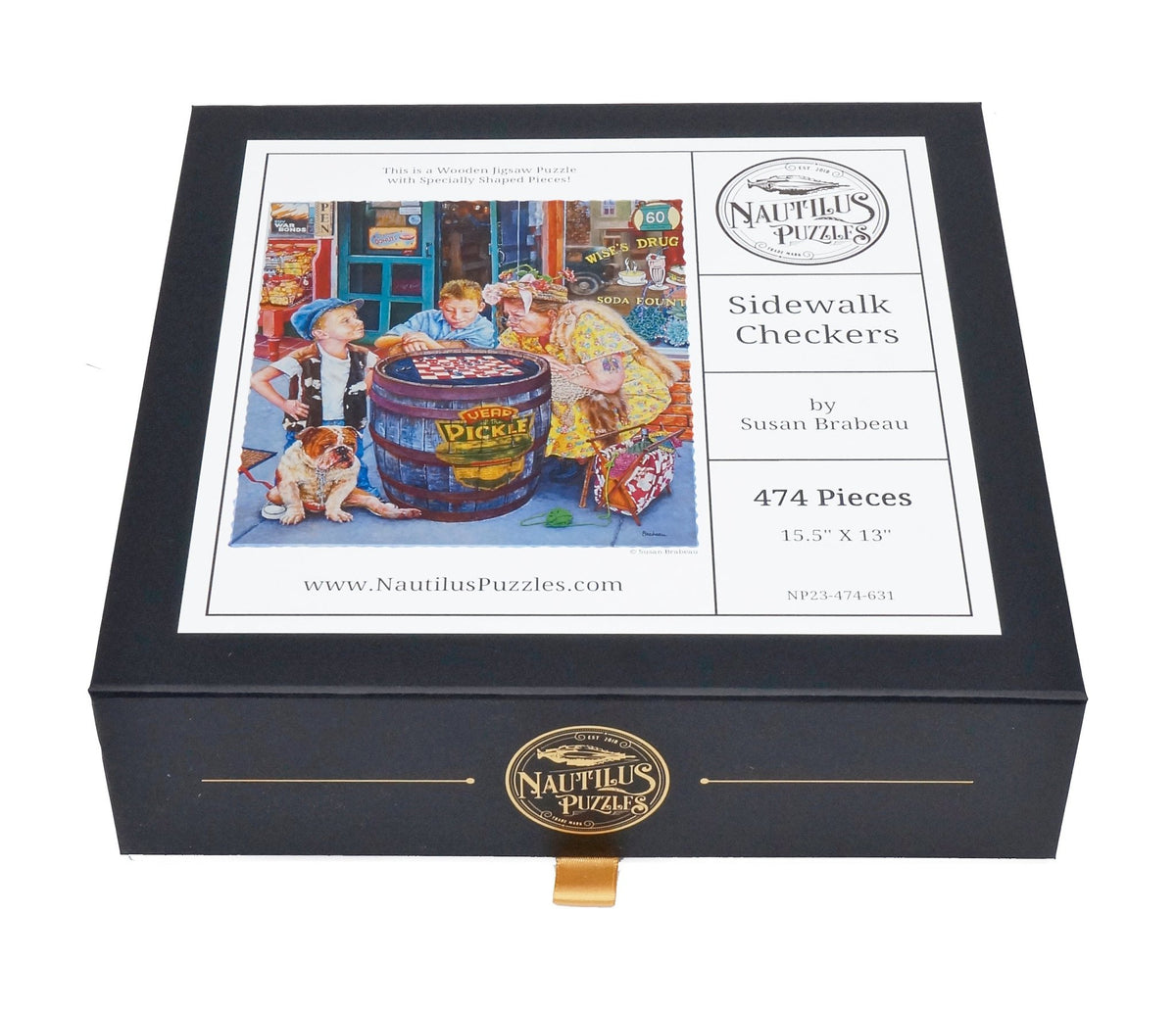 Sidewalk Checkers (474 Piece Wooden Jigsaw Puzzle) - Nautilus Puzzles - Wooden Jigsaw Puzzles For Adults