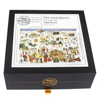 Ski-nanigans | 1000 Piece Wooden Puzzle - Nautilus Puzzles - Wooden Jigsaw Puzzles For Adults