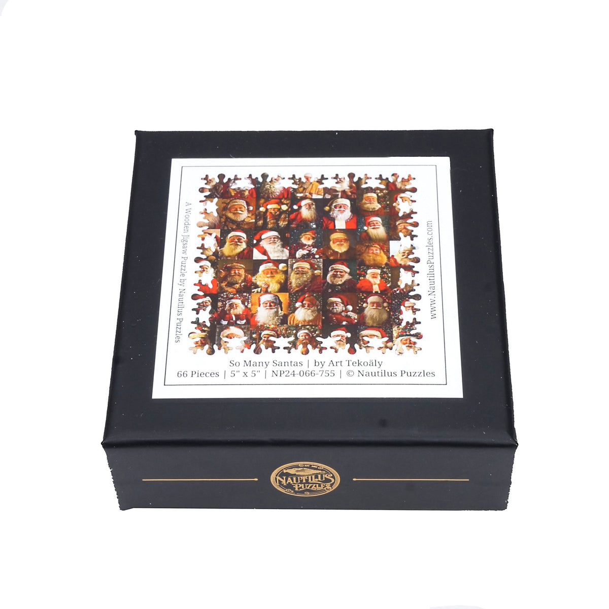 So Many Santas (66 Piece Mini Wooden Jigsaw Christmas Puzzle) - Nautilus Puzzles - Wooden Jigsaw Puzzles For Adults