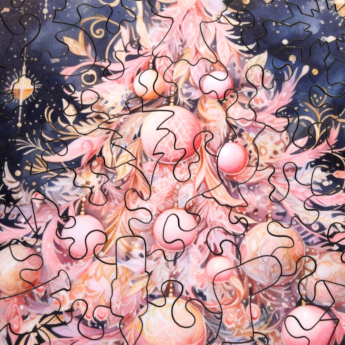 Sugar Plum Sparkles (50 Piece Mini Christmas Wooden Jigsaw Puzzle) - Nautilus Puzzles - Wooden Jigsaw Puzzles For Adults