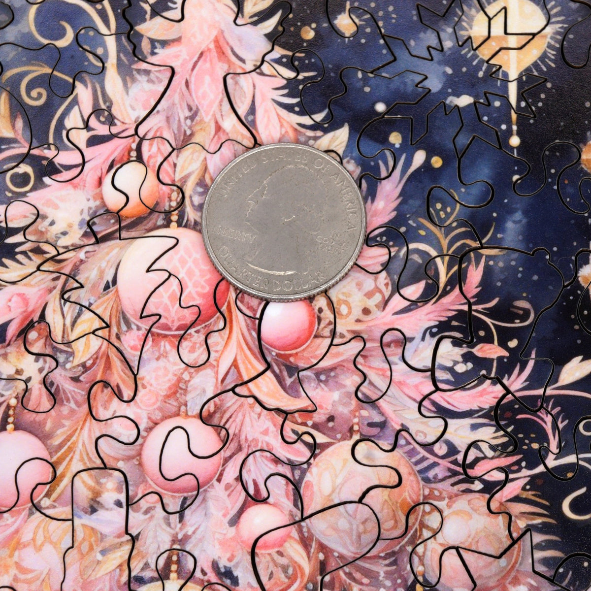 Sugar Plum Sparkles (50 Piece Mini Christmas Wooden Jigsaw Puzzle) - Nautilus Puzzles - Wooden Jigsaw Puzzles For Adults