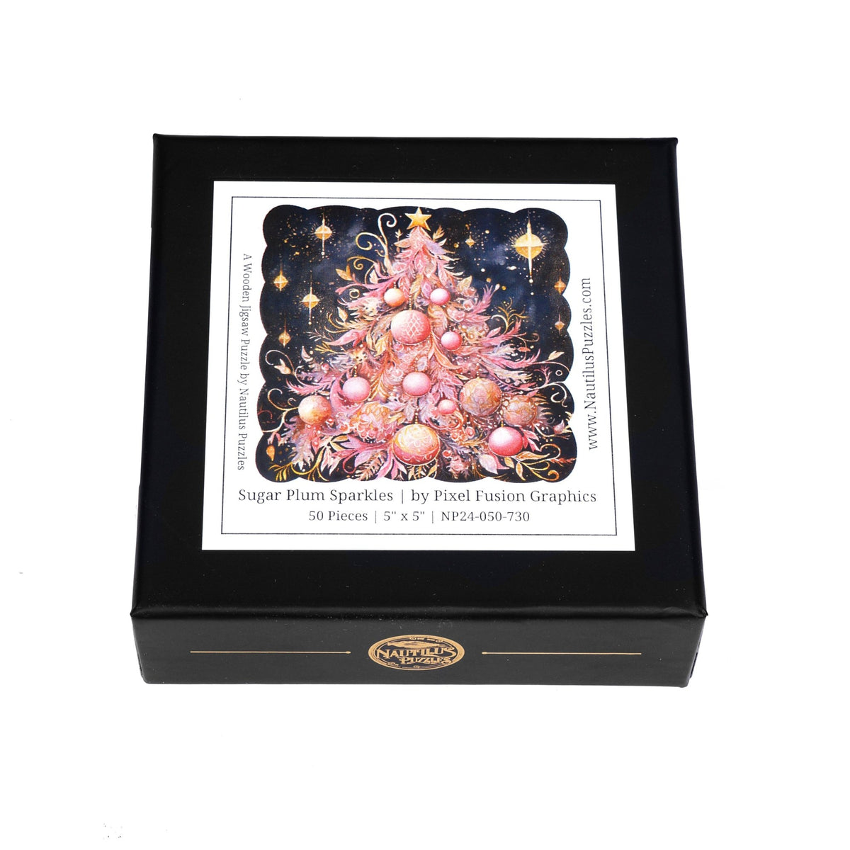 Sugar Plum Sparkles (50 Piece Mini Christmas Wooden Jigsaw Puzzle) - Nautilus Puzzles - Wooden Jigsaw Puzzles For Adults