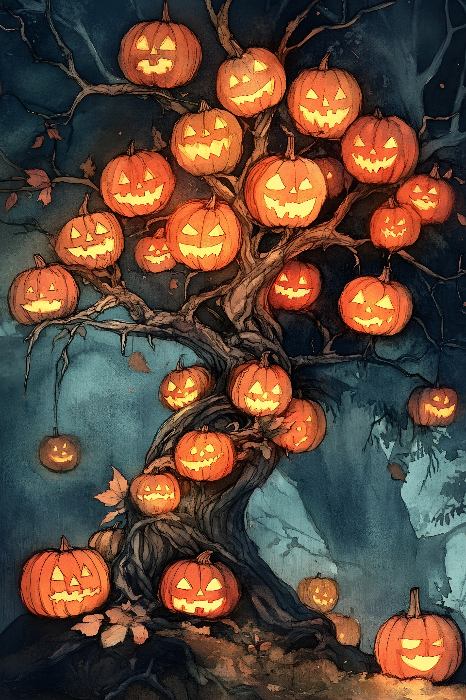 The Pumpkin Tree (50 Piece Mini Halloween Wooden Jigsaw Puzzle) - Nautilus Puzzles - Wooden Jigsaw Puzzles For Adults