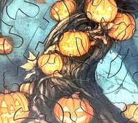 The Pumpkin Tree (50 Piece Mini Halloween Wooden Jigsaw Puzzle) - Nautilus Puzzles - Wooden Jigsaw Puzzles For Adults