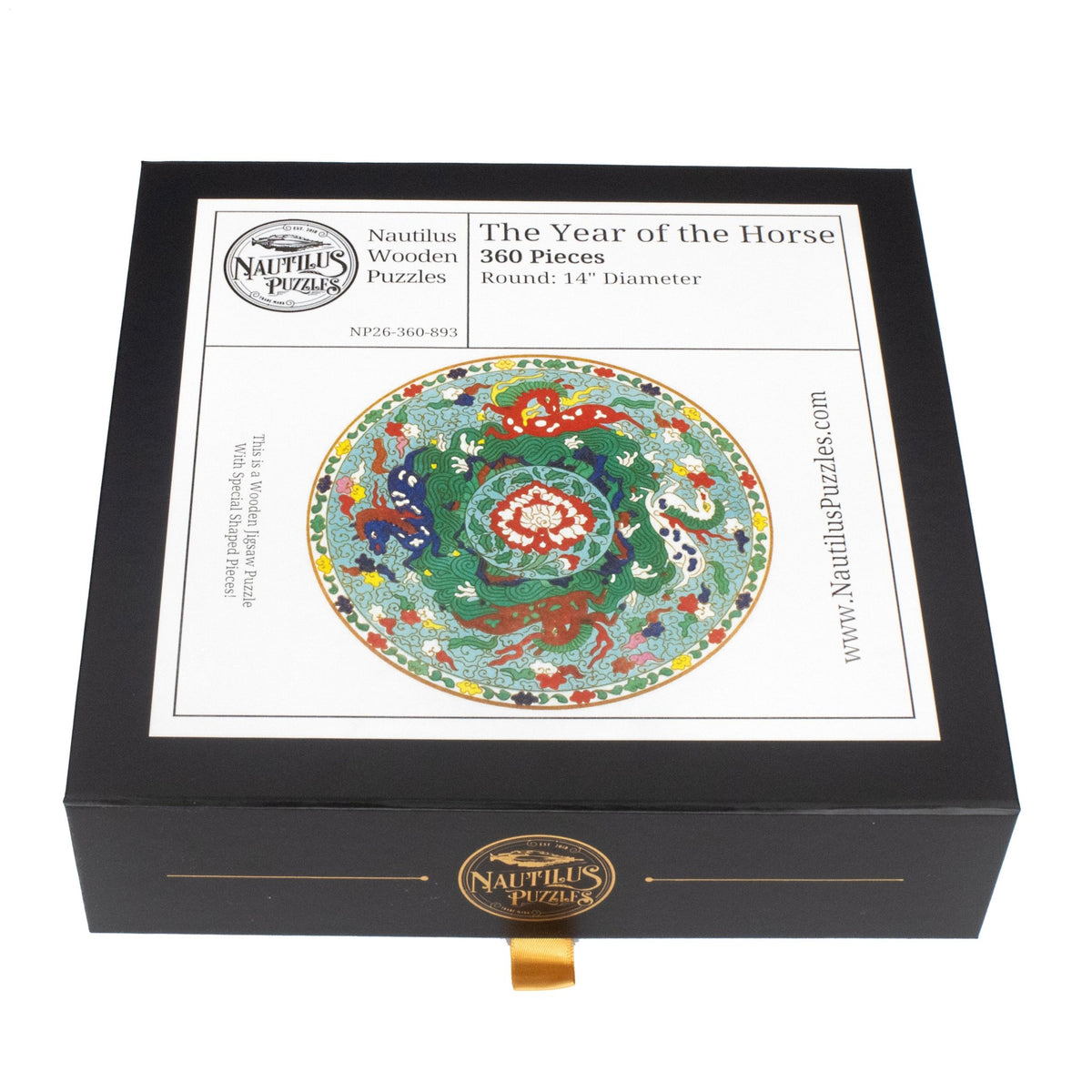 The Year of the Horse (360 Piece Round Puzzle) - Nautilus Puzzles - Wooden Jigsaw Puzzles For Adults