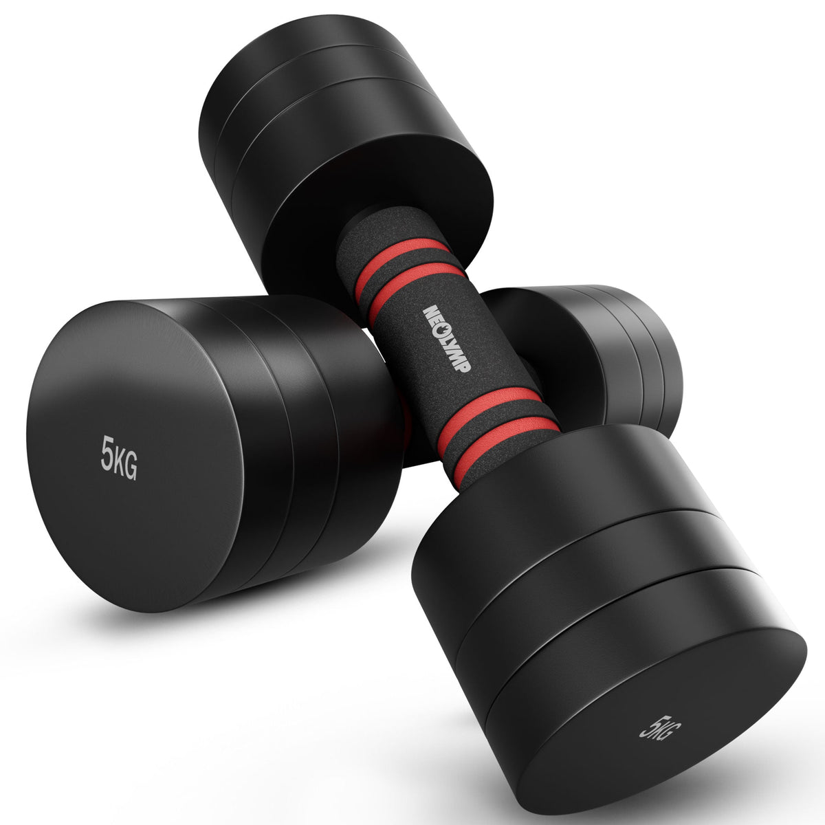 Verstellbare Kurzhanteln in schwarz 5 & 10kg – 2er-Set 1,75-5 kg Kurzhanteln (B‑Ware) - - Outlet von NEOLYMP | Fitnessequipment und Sportartikel