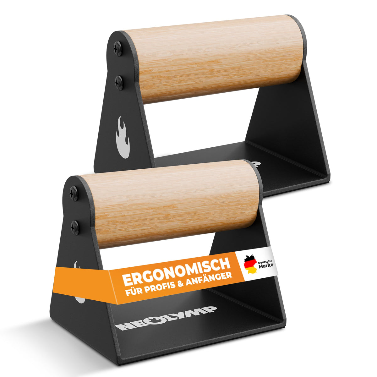 2er-Set Liegestützgriffe mit ergonomischem Holzgriff – Default Title (B‑Ware) - - Outlet von NEOLYMP | Fitnessequipment und Sportartikel