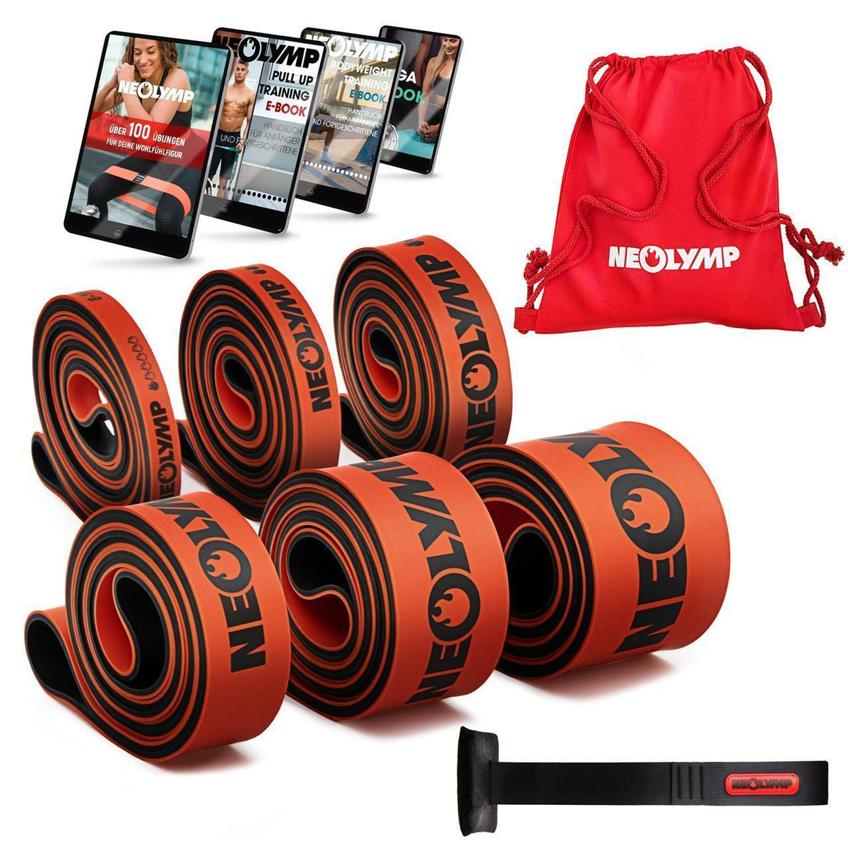 Heavy Resistance Bands, Widerstandsbänder aus Latex | B-Ware - 6er Set - Outlet von NEOLYMP