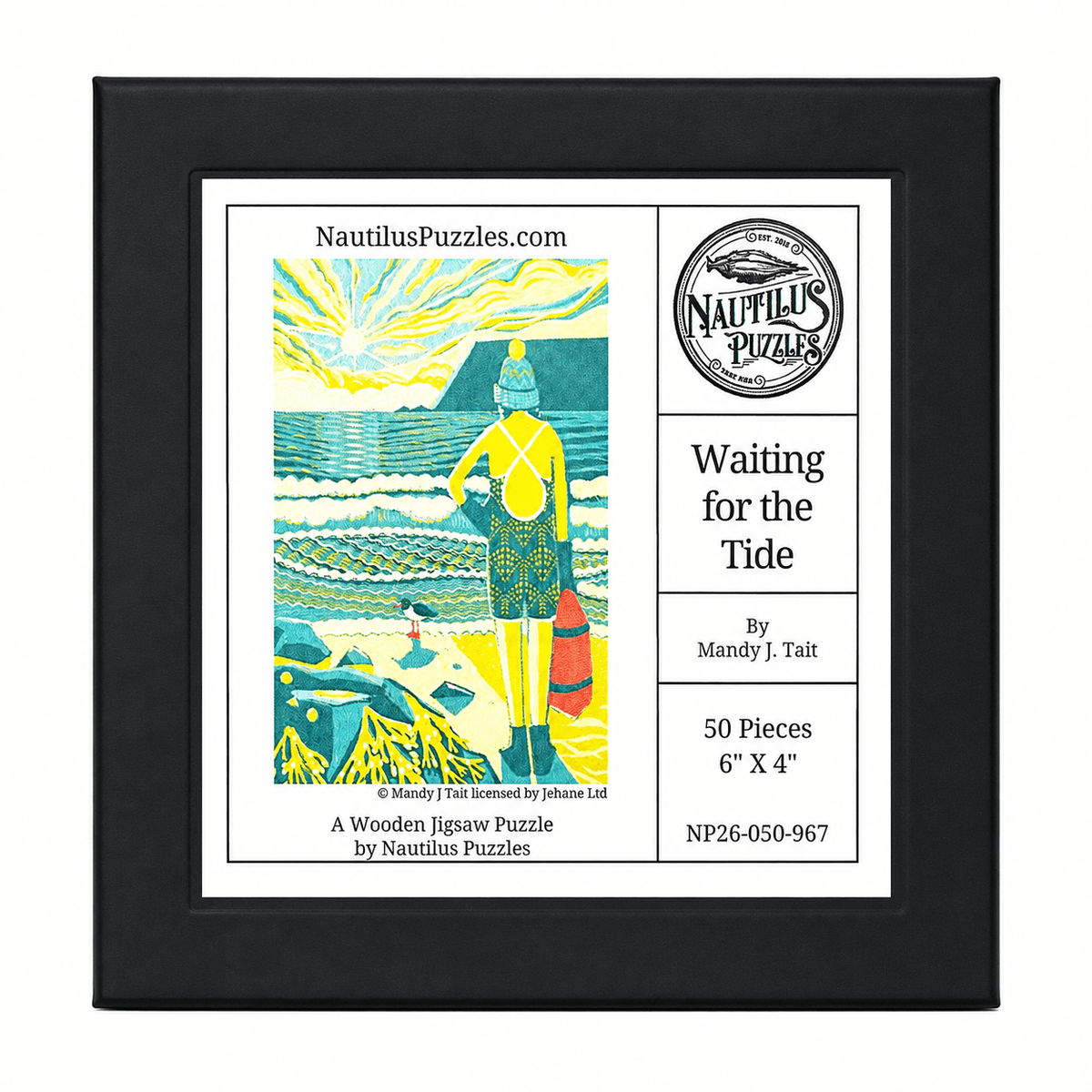 Waiting for the Tide (50 Piece Mini Wooden Jigsaw Puzzle) - Nautilus Puzzles - Wooden Jigsaw Puzzles For Adults