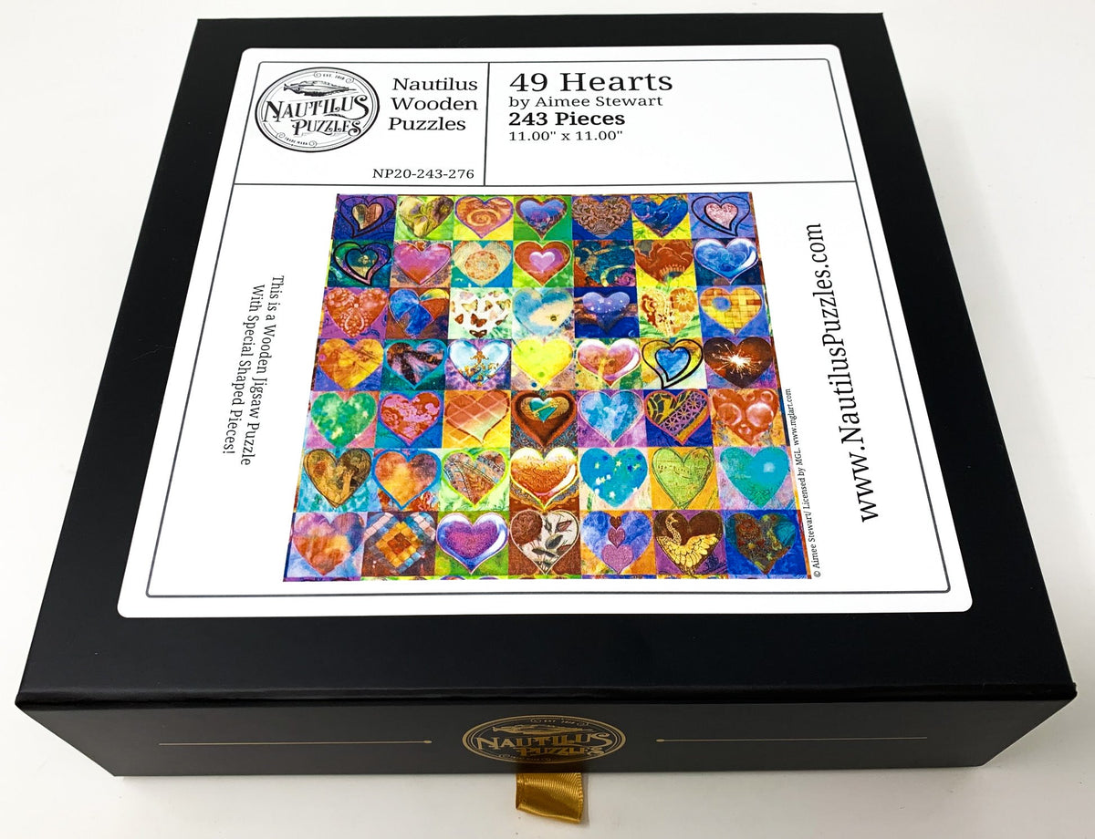 49 Hearts (243 Pieces Jigsaw Puzzles Wooden) - Nautilus Puzzles - Wooden Jigsaw Puzzles For Adults