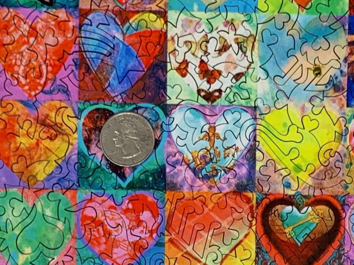 49 Hearts (243 Pieces Jigsaw Puzzles Wooden) - Nautilus Puzzles - Wooden Jigsaw Puzzles For Adults