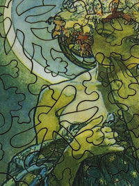 Moonlight by Alphonse Mucha (122 Piece Wooden Jigsaw Puzzle) - Nautilus Puzzles - Wooden Jigsaw Puzzles For Adults