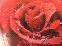 Raindrops on a Red Rose - 59 Piece Mini Valentine's Day Wooden Puzzle - Nautilus Puzzles - Wooden Jigsaw Puzzles For Adults