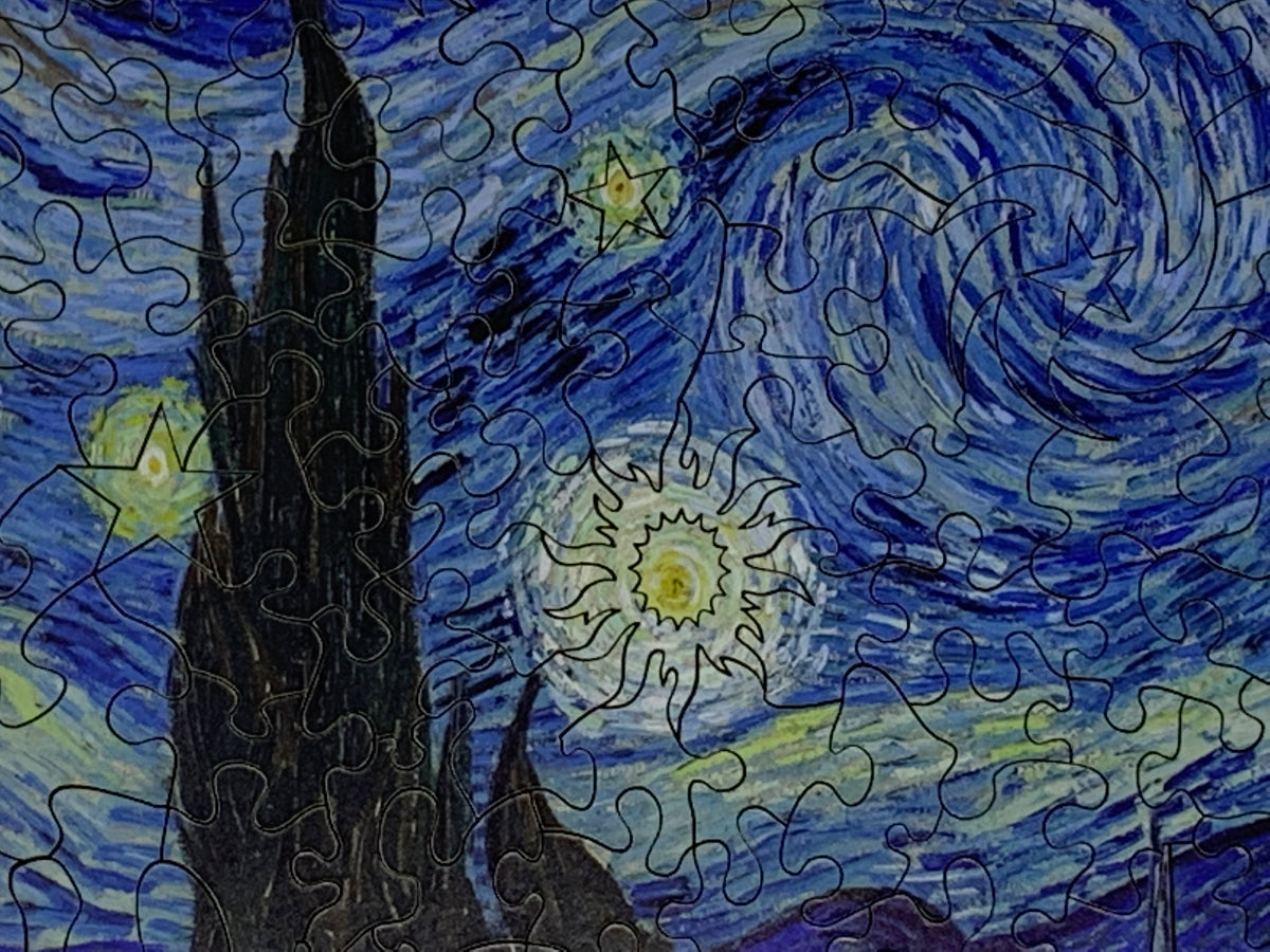 Starry Night by Vincent Van Gogh (211 Piece Wooden Jigsaw Puzzle) - Nautilus Puzzles - Wooden Jigsaw Puzzles For Adults