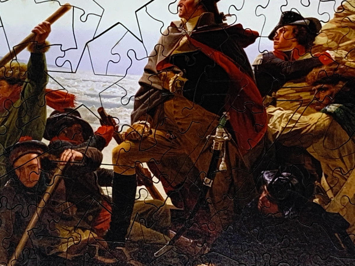 ZZZDISC - Washington Crossing the Delaware - 381 Piece Wooden Jigsaw Puzzle - Nautilus Puzzles - Wooden Jigsaw Puzzles For Adults