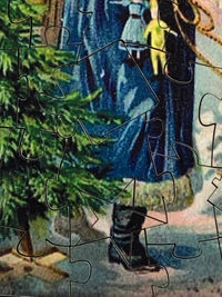Santa At The Gate (Victorian Santa 3) (51 Pieces) Mini Christmas Wooden Jigsaw Puzzle - Nautilus Puzzles - Wooden Jigsaw Puzzles For Adults