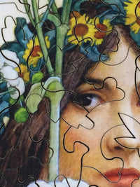 Our Lady Of The Cow Parsley (47 Pieces) By Elizabeth Sonrel, Mini Wooden Jigsaw Puzzle - Nautilus Puzzles - Wooden Jigsaw Puzzles For Adults