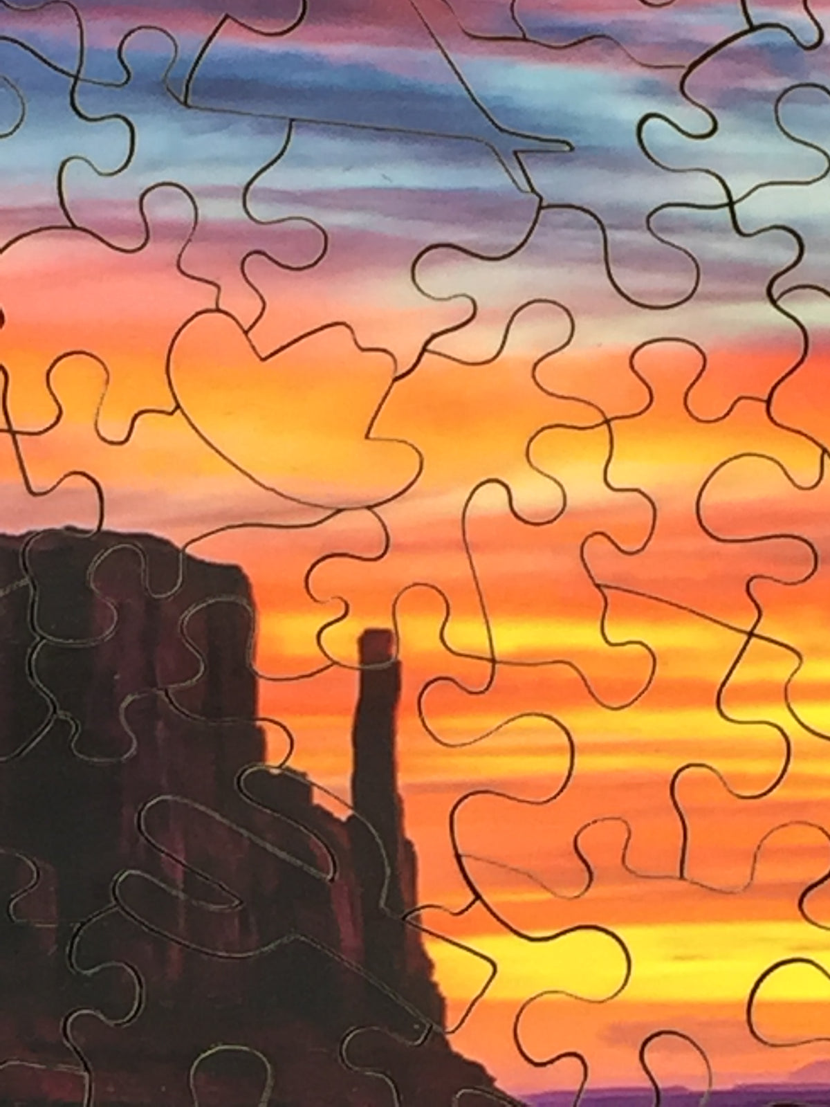 Monument Valley Sunset (181 Pieces) Wooden Jigsaw Puzzle - Nautilus Puzzles - Wooden Jigsaw Puzzles For Adults