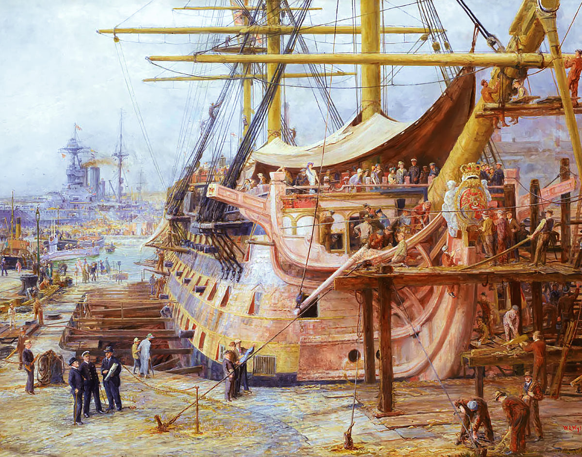 Restoring The HMS Victory (425 Pieces) by William Lionel Wylie - Nautilus Puzzles - Wooden Jigsaw Puzzles For Adults