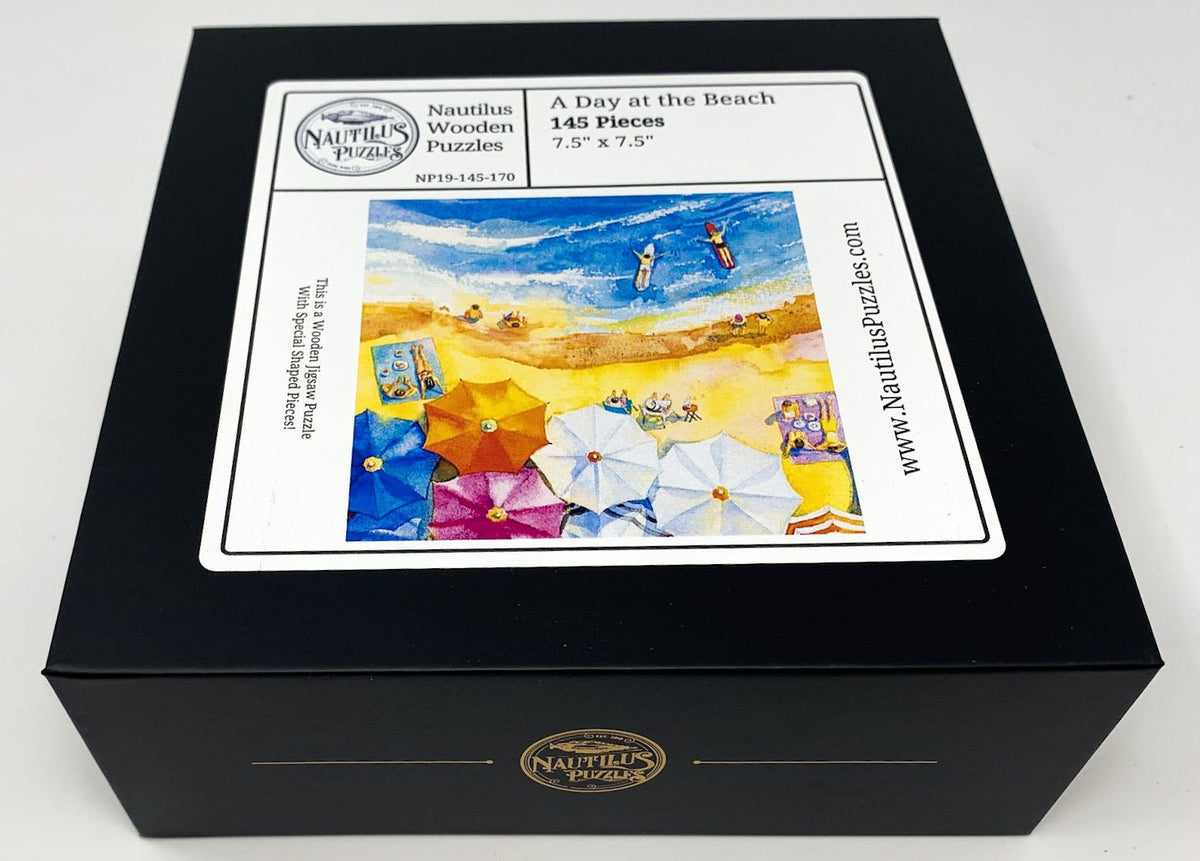A Day at the Beach (145 Piece Wooden Jigsaw Puzzle) - Nautilus Puzzles - Wooden Jigsaw Puzzles For Adults