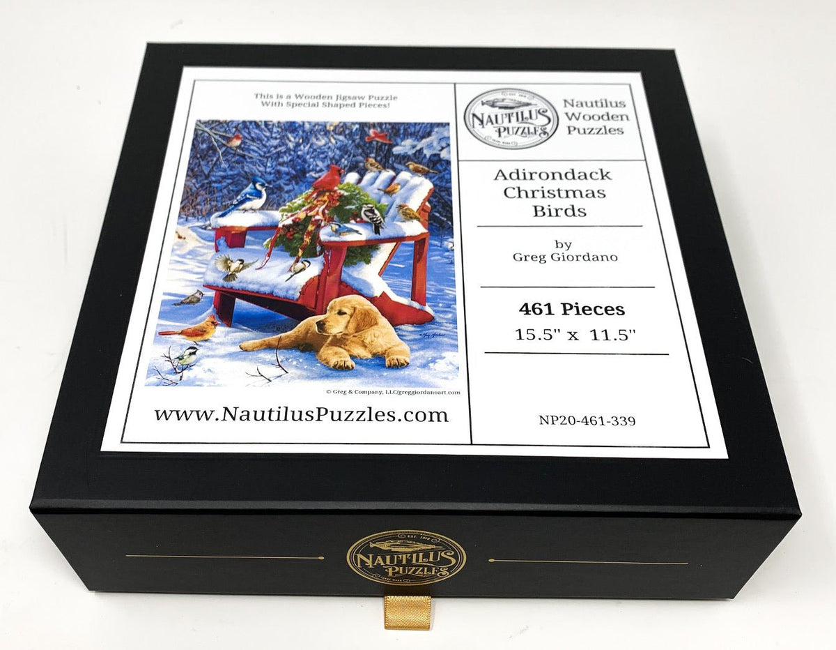 Adirondack Christmas Birds (461 Piece Christmas Wooden Puzzle Jigsaw) - Nautilus Puzzles - Wooden Jigsaw Puzzles For Adults