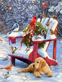 Adirondack Christmas Birds (50 Piece Mini Christmas Wooden Puzzle) - Nautilus Puzzles - Wooden Jigsaw Puzzles For Adults
