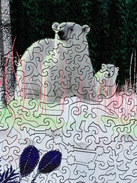 Alaskan Polar Bears - 351 Piece Wooden Jigsaw Puzzle - Nautilus Puzzles - Wooden Jigsaw Puzzles For Adults