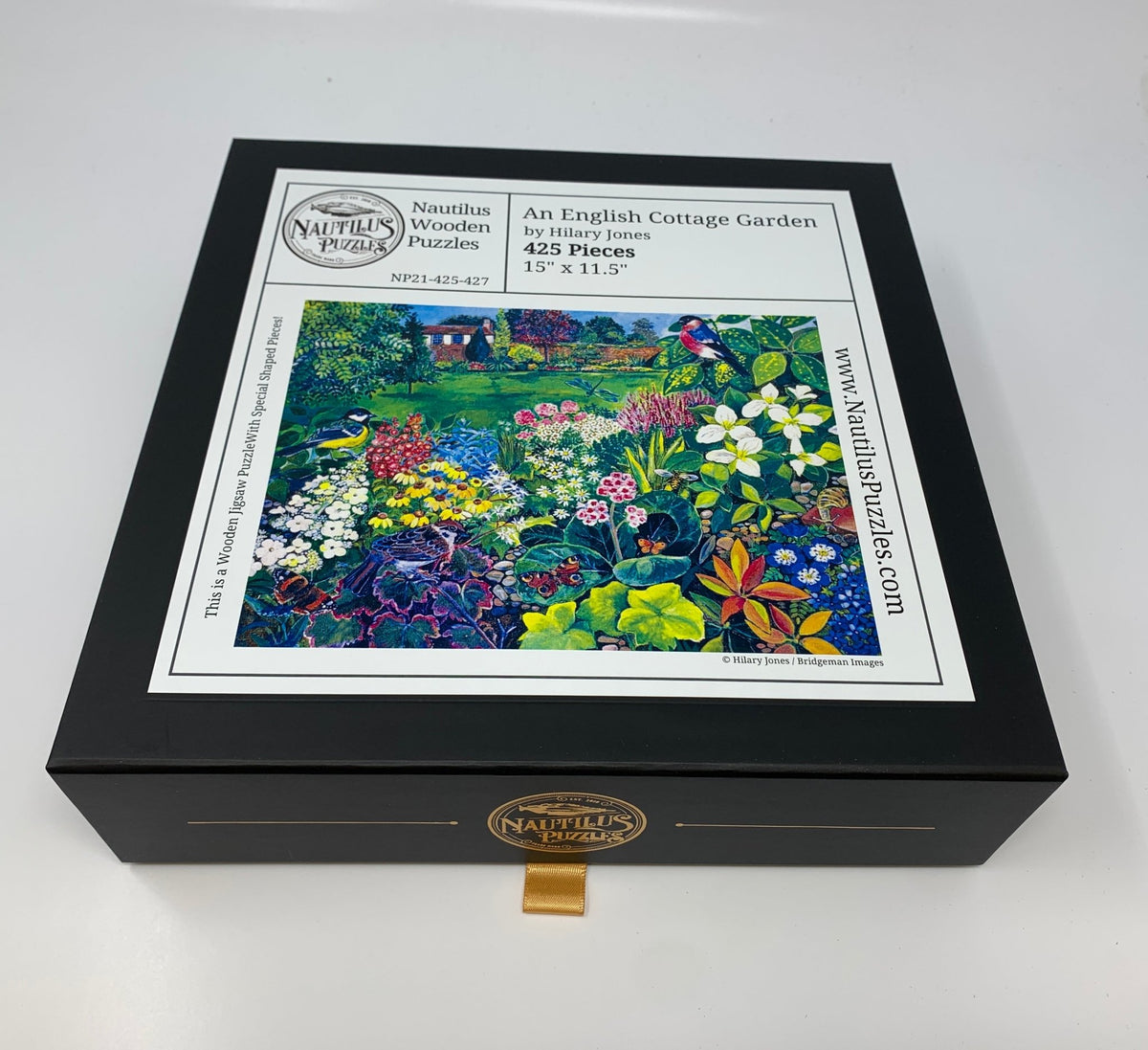 An English Cottage Garden - 425 Piece Wooden Jigsaw Puzzle - Nautilus Puzzles - Wooden Jigsaw Puzzles For Adults