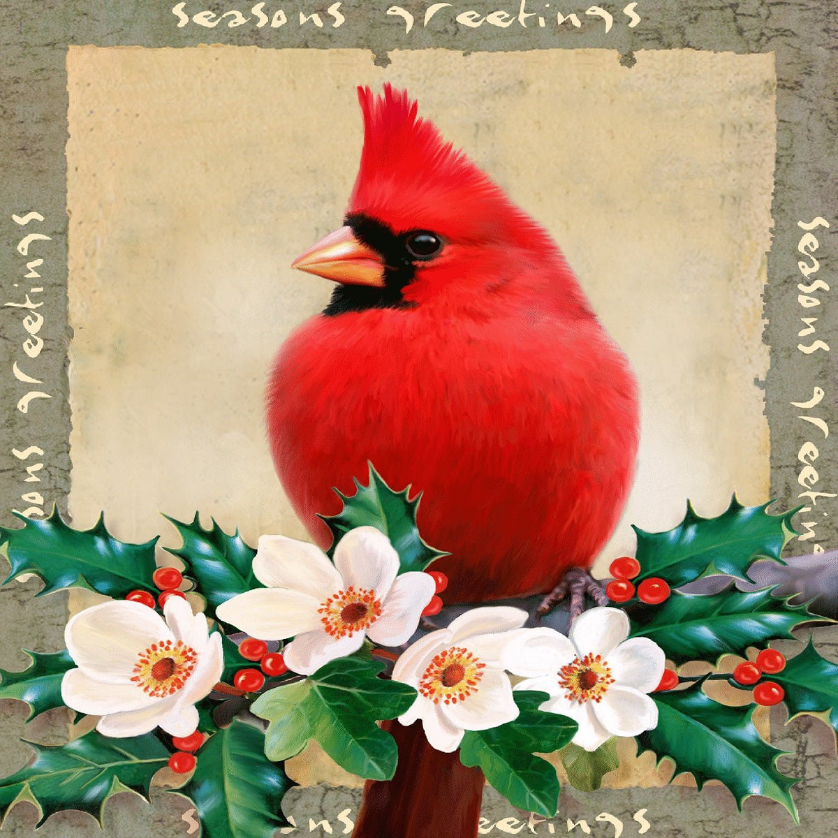 Cardinal Greetings (50 Piece Mini Christmas Wooden Jigsaw Puzzle) - Nautilus Puzzles - Wooden Jigsaw Puzzles For Adults