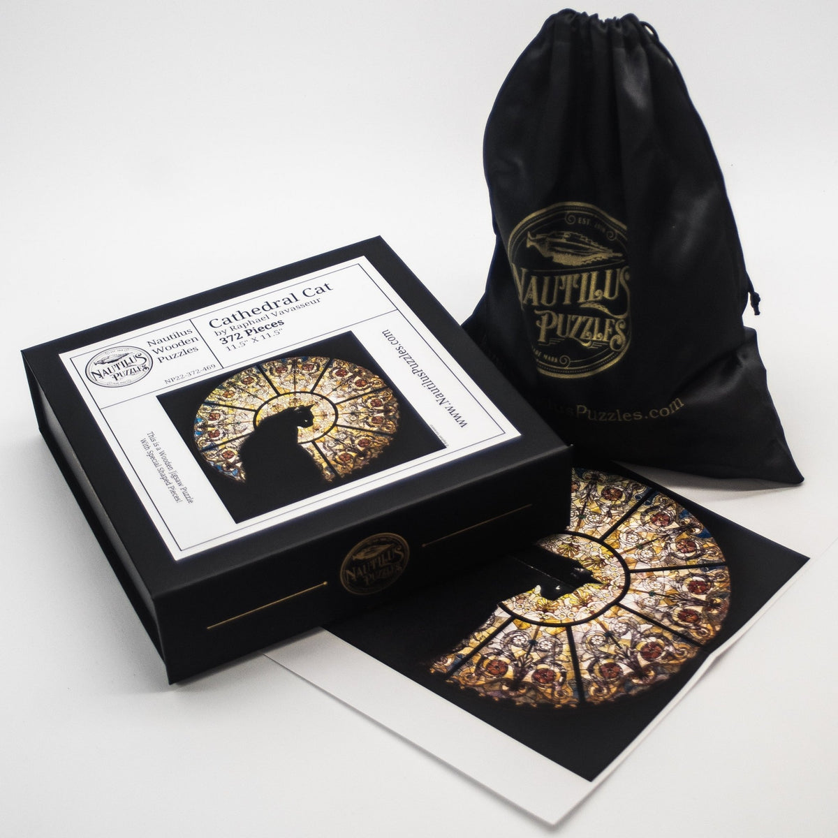 Cathedral Cat - 372 Piece Wooden Jigsaw Puzzle - Nautilus Puzzles - Wooden Jigsaw Puzzles For Adults