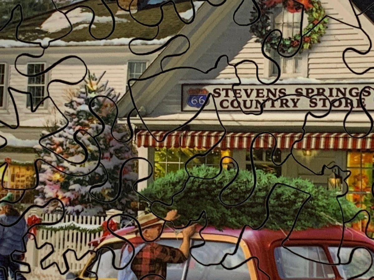 Christmas at the General Store (475 Piece Christmas Wooden Jigsaw Puzzle) - Nautilus Puzzles - Wooden Jigsaw Puzzles For Adults