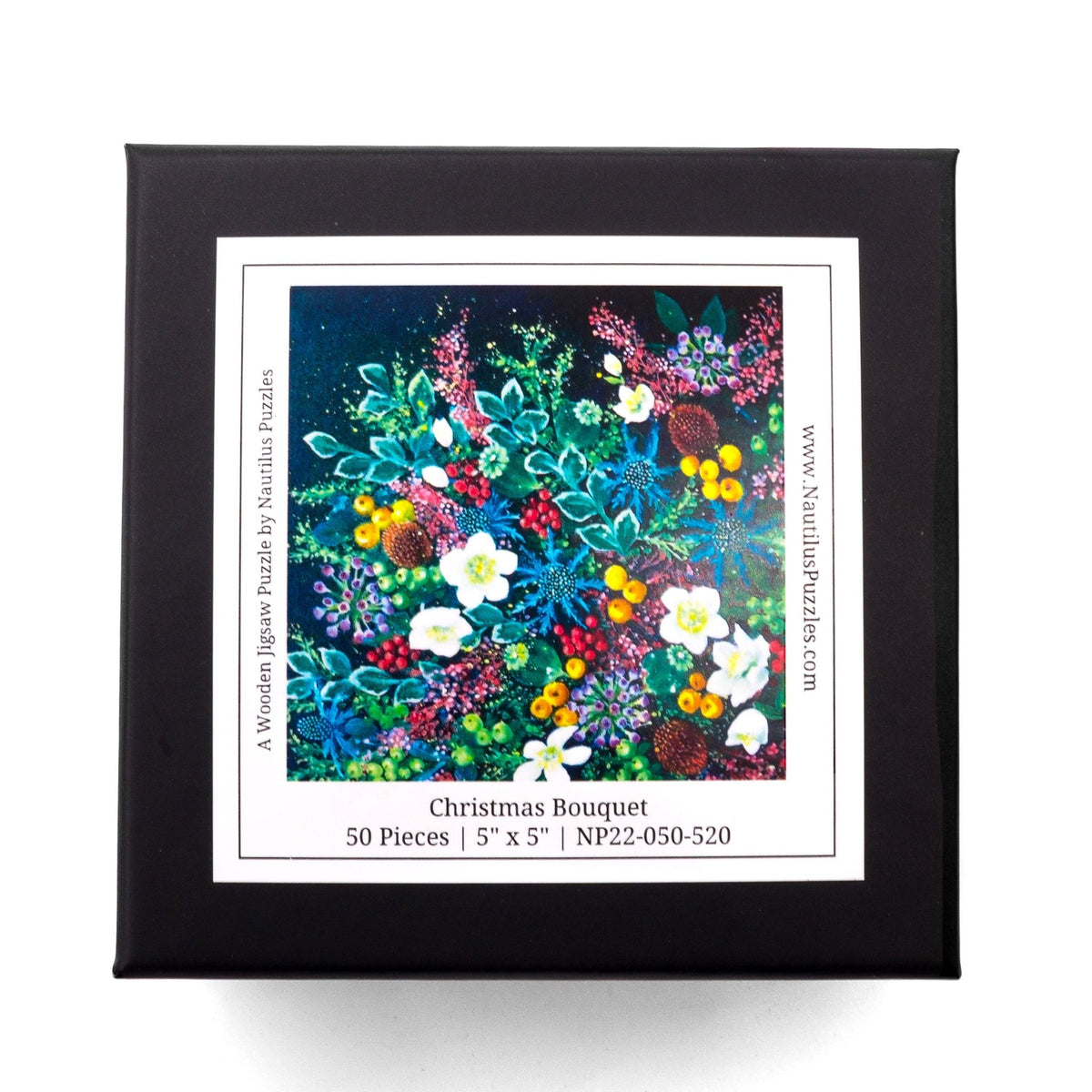 Christmas Bouquet (50 Piece Mini Wooden Jigsaw Puzzle) - Nautilus Puzzles - Wooden Jigsaw Puzzles For Adults